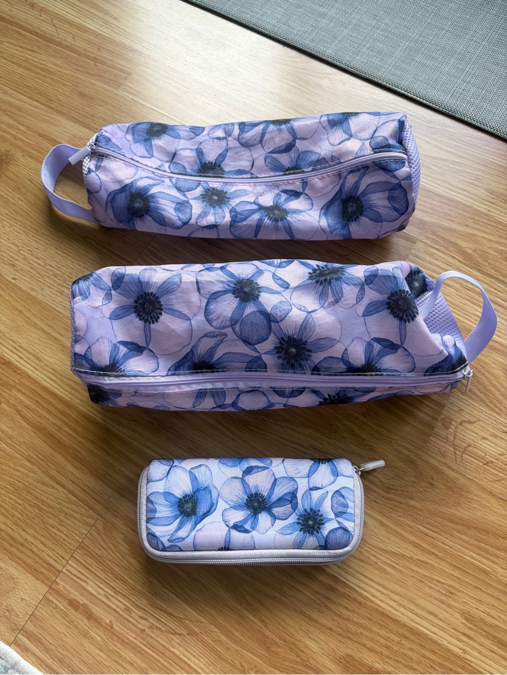 Travel set Floral Pill Case and 2 storage bags